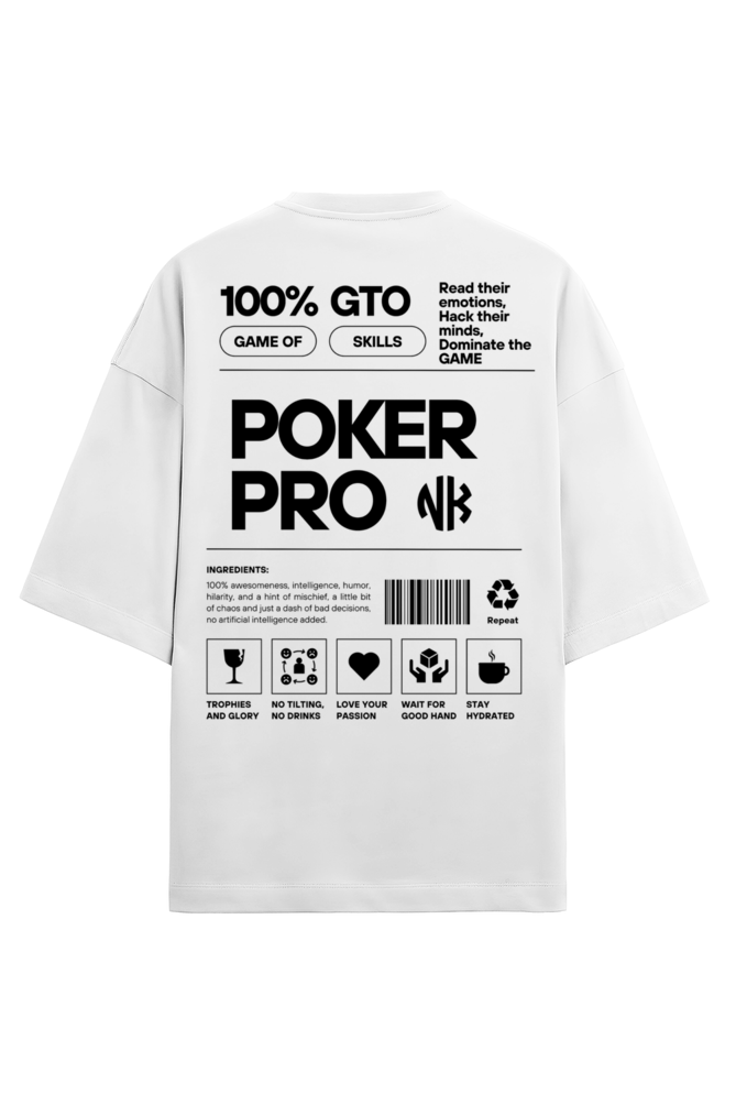 White Poker Graphic Tee with Strategic Insights Design