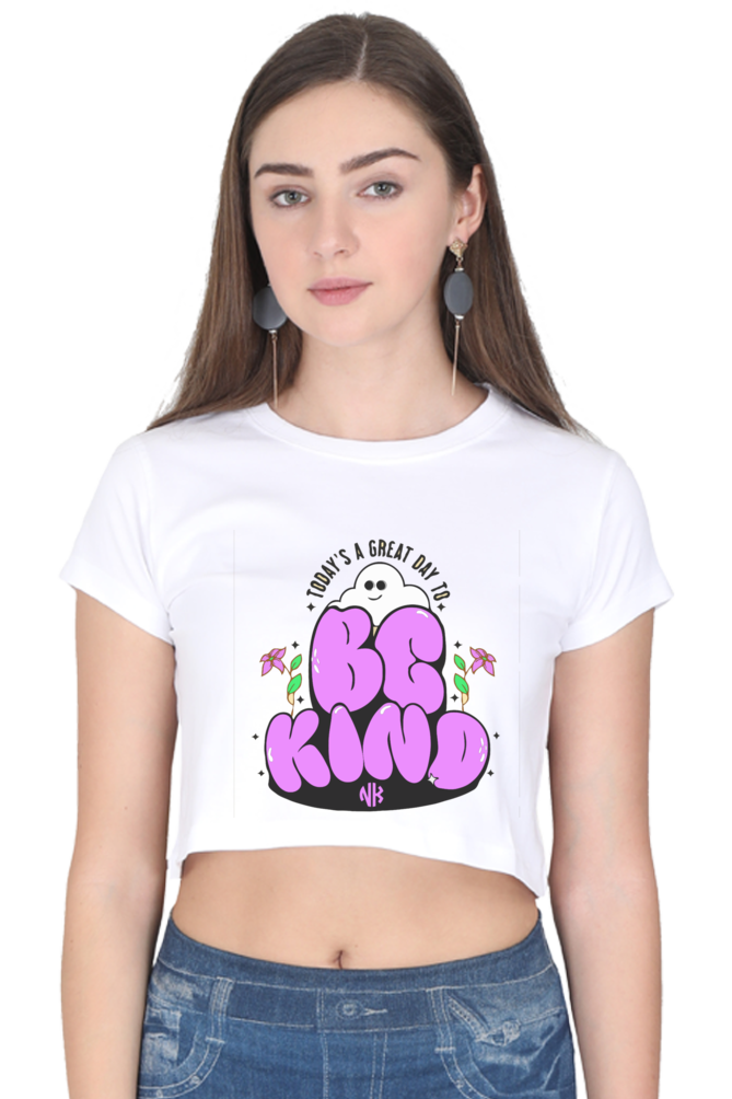 Women's Be Kind Crop Top – White