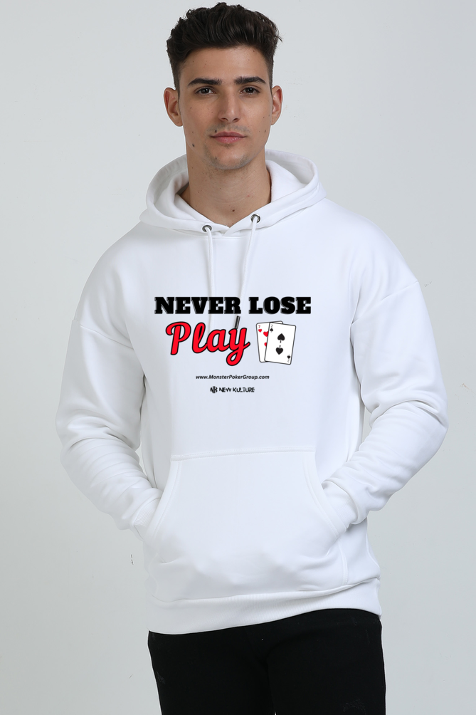 White Poker Graphic Hoodie with 72 Play Design