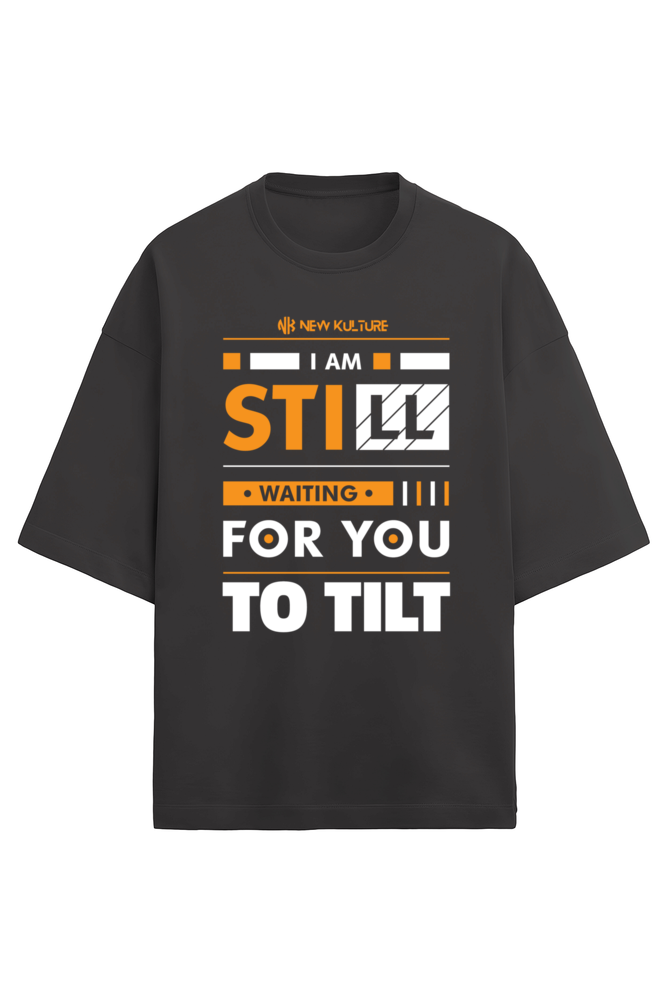 Black Poker Graphic Tee with Tilt Waiting Statement