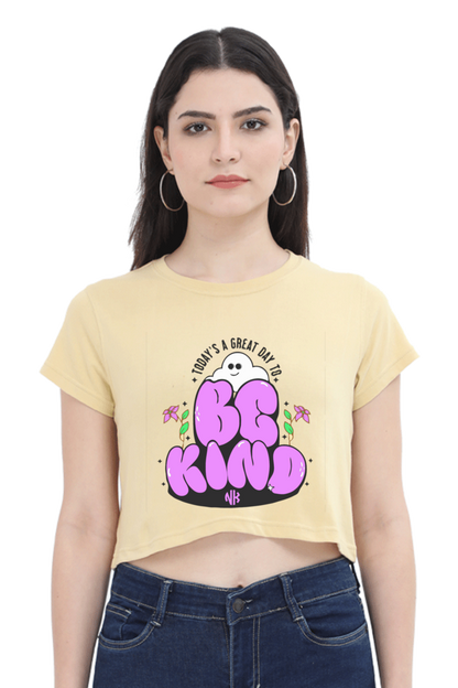 Today is Kindness Day Crop Tee – Beige