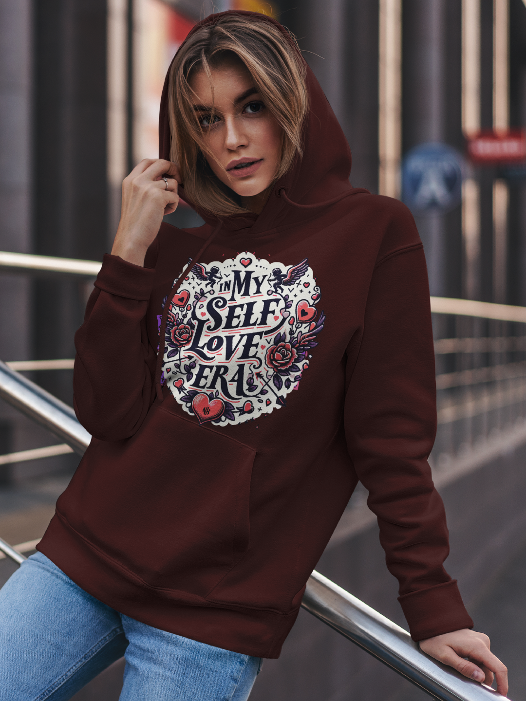 Empowered Era Hooded Sweatshirt – Maroon Edition