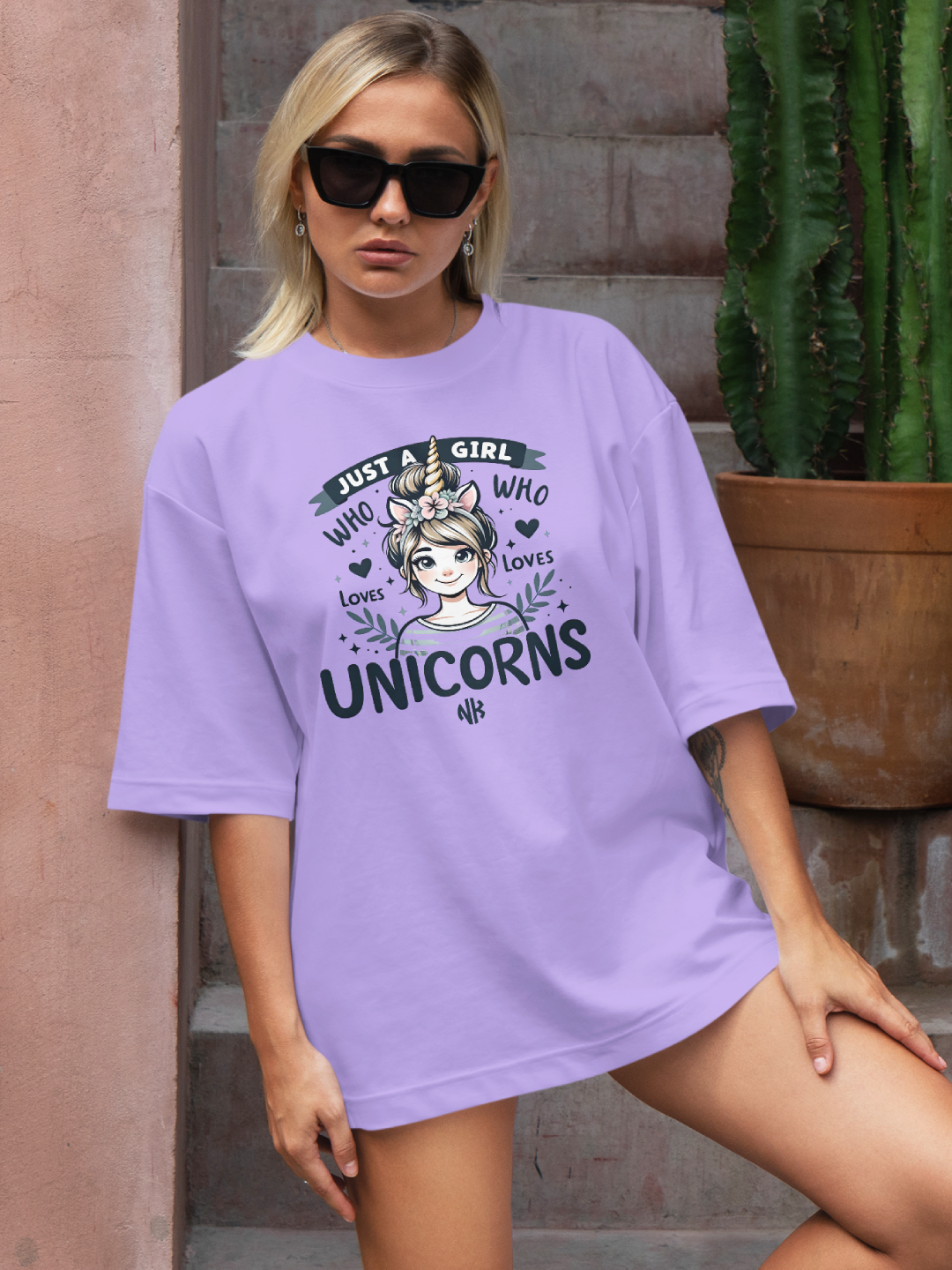 Unicorn Obsession Oversized Tee – Lavender Color Option