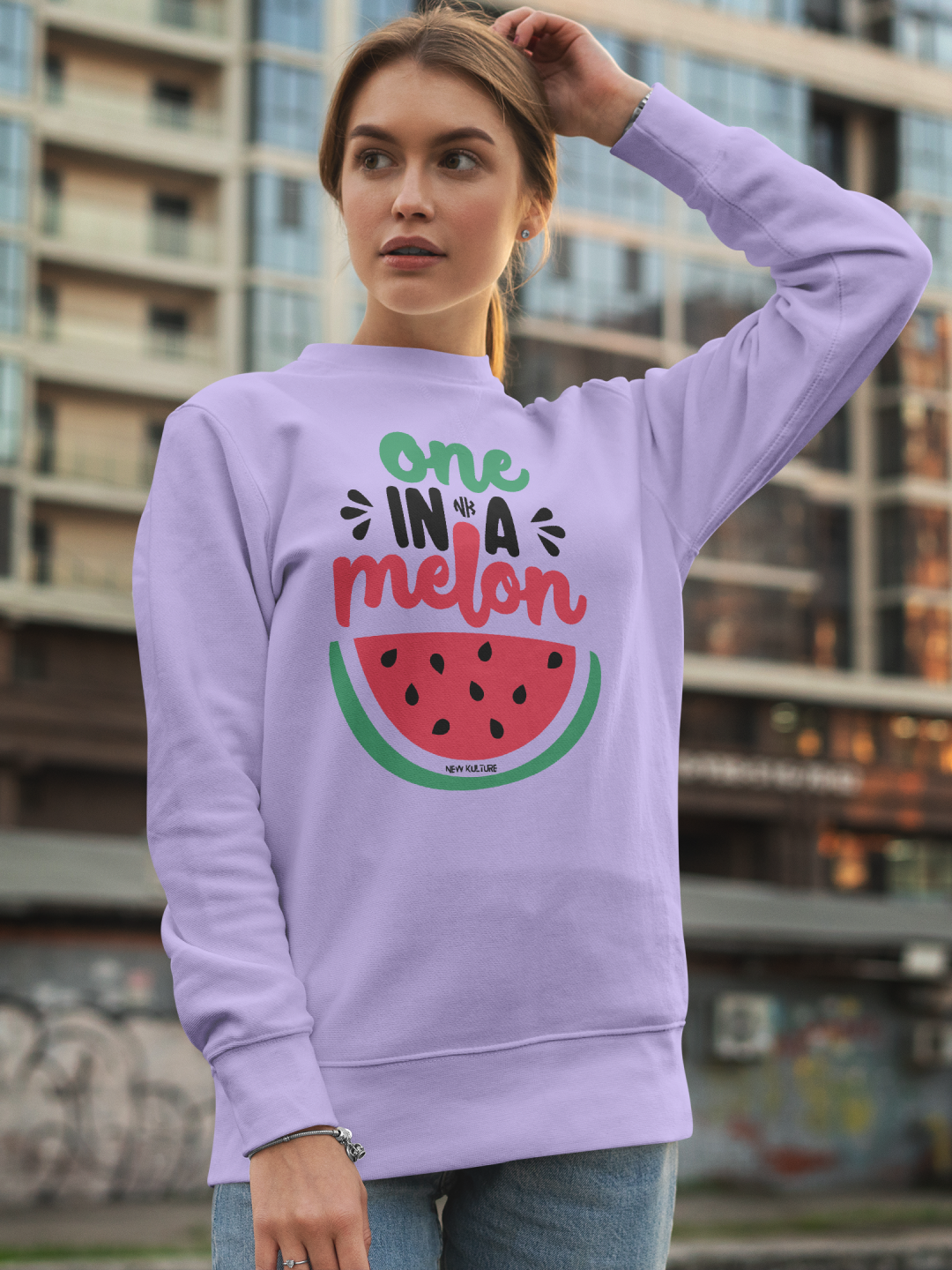 One in a Melon Women's Oversized Sweatshirt – Lavender Color Option