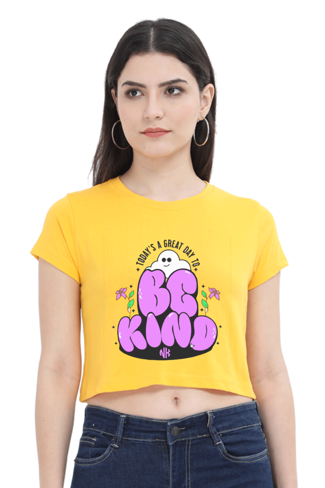 Kindness Reminder Crop Top – Golden Yellow