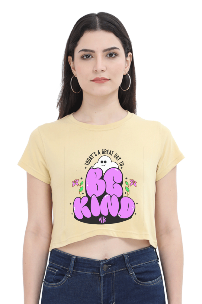 Today is Kindness Day Crop Tee – Beige