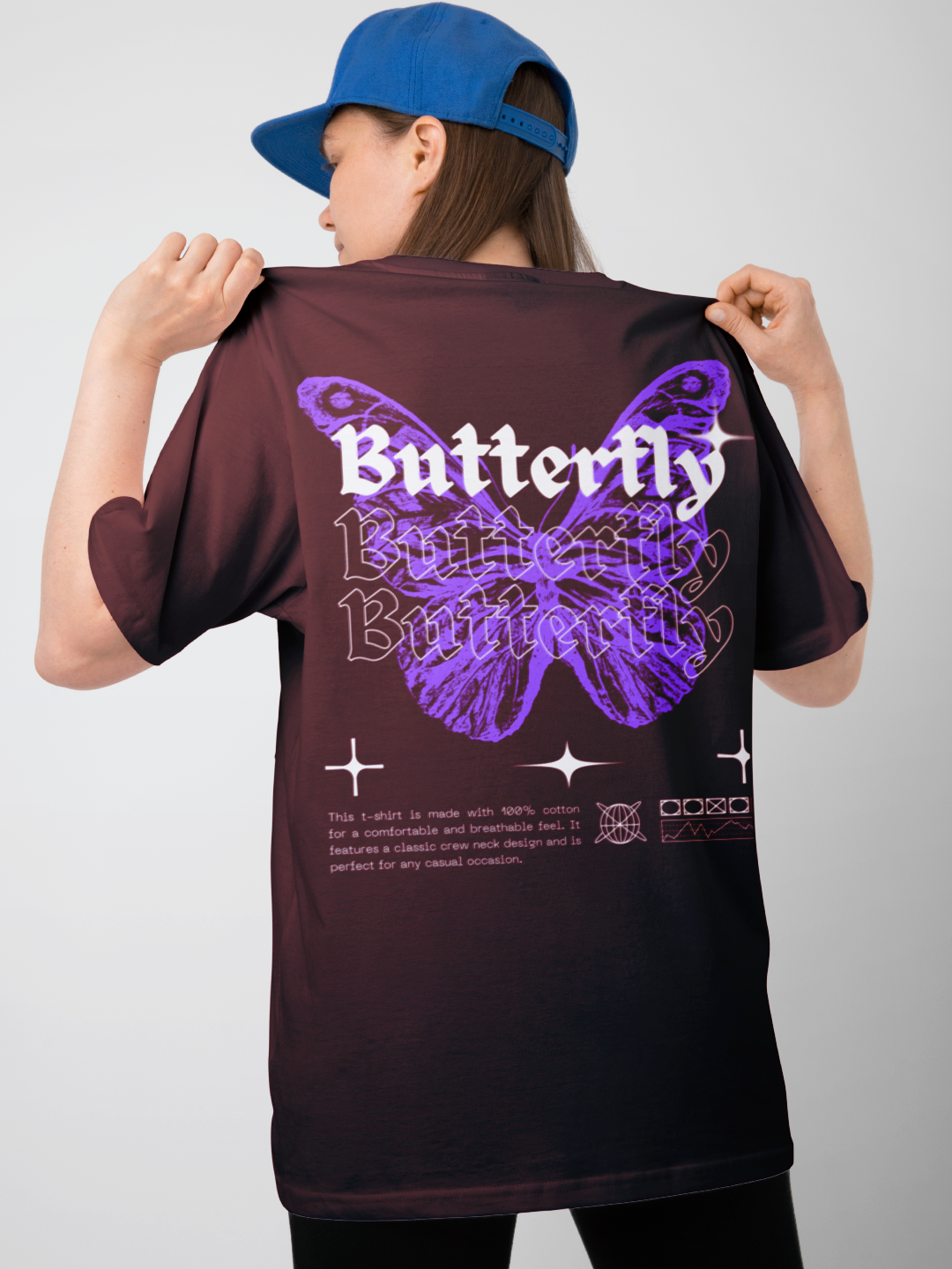 Flutterby Legacy Oversized T-shirt – Maroon Color Option