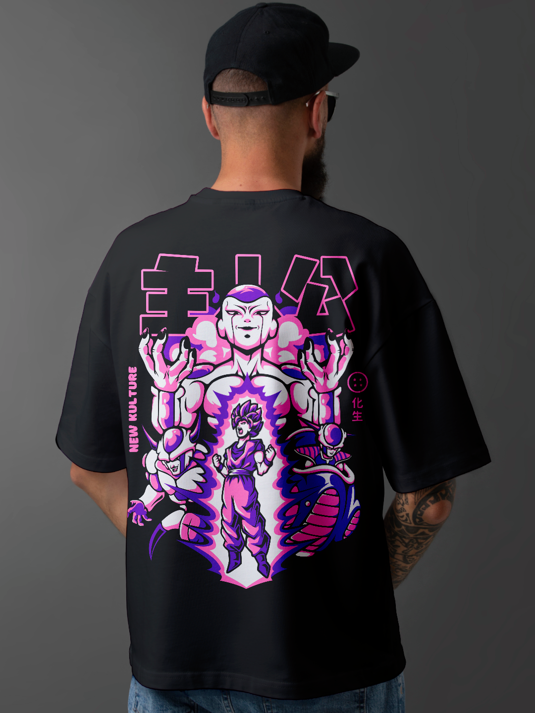 Men's Oversized T-shirt with Dragon Ball Z Design – Black Color Option