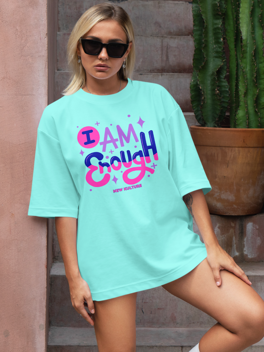 Self-Love Statement Oversized T-shirt – Mint Color Option