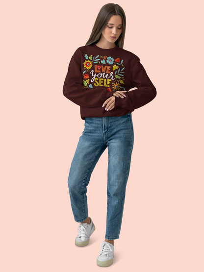 Self-Love Affirmation Women's Sweatshirt – Maroon Edition