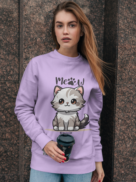 Meow Magic Women's Oversized Sweatshirt – Lavender Color Option