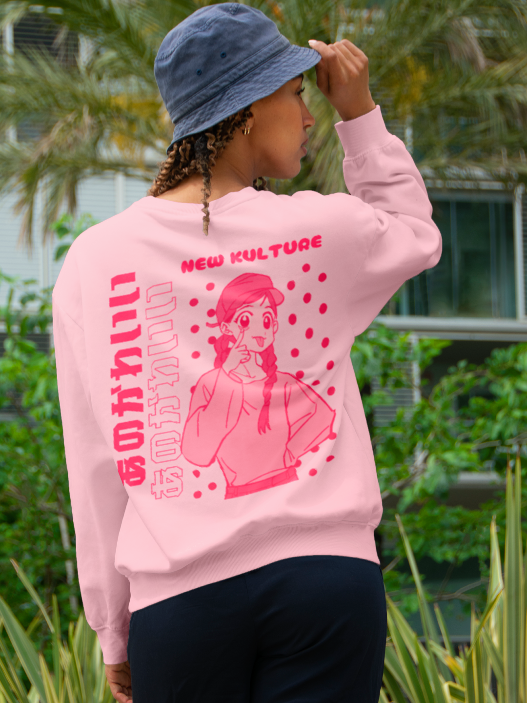 Kawaii Girl Women's Sweatshirt – Light Pink Edition