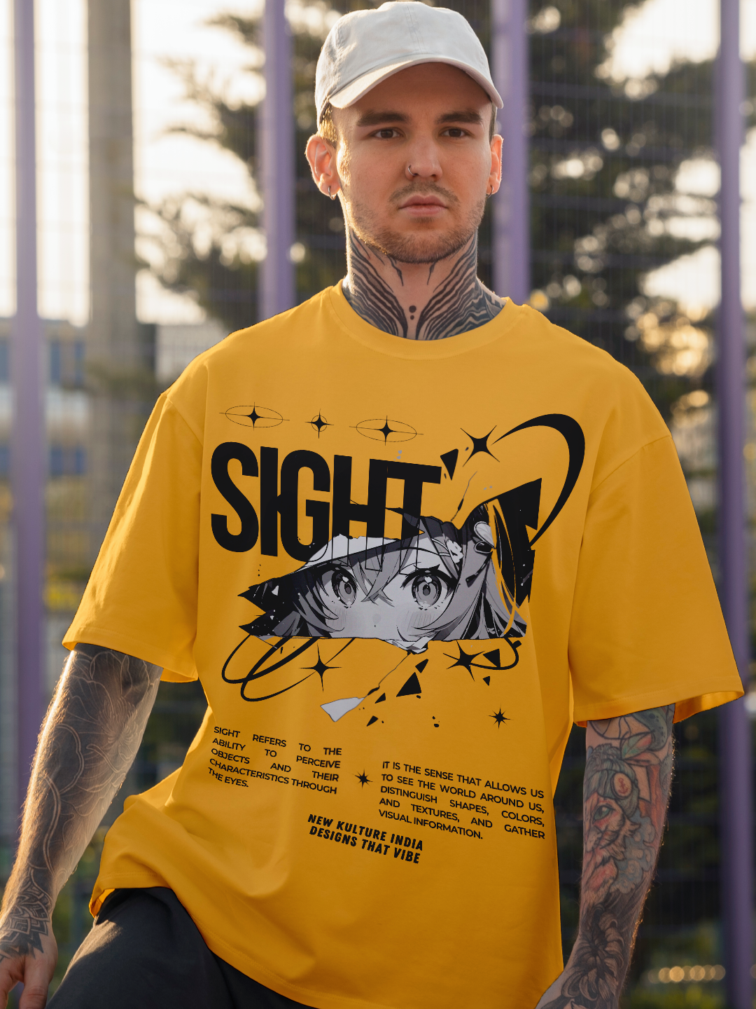 Visionary Eyes Oversized Shirt – Mustard Yellow Edition