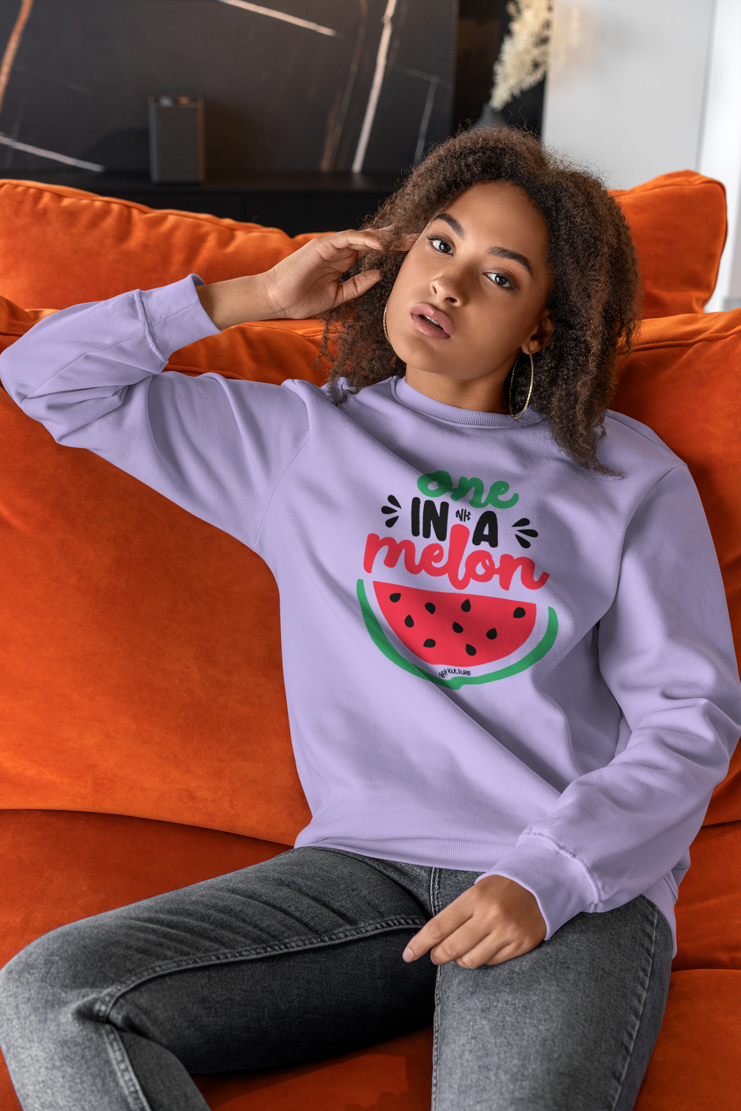 One in a Melon Women's Oversized Sweatshirt – Lavender Color Option